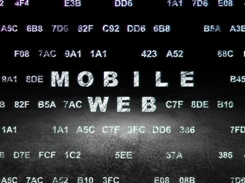 Web design concept: Mobile Web in grunge dark room Stockillustratie