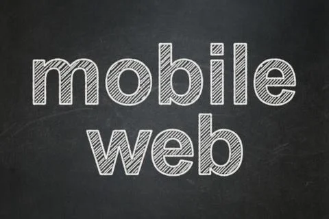 Web design concept: Mobile Web on chalkboard background イラスト素材
