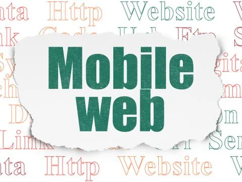 Web design concept: Mobile Web on Torn Paper background Stock-Illustration