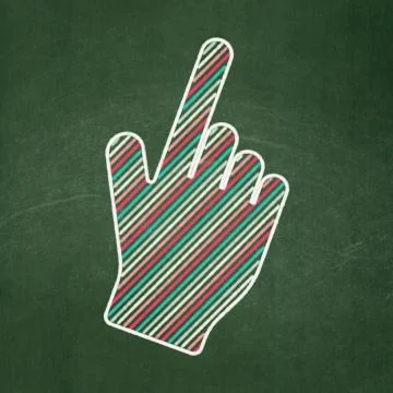 Web design concept: Mouse Cursor on chalkboard background Stock Illustration