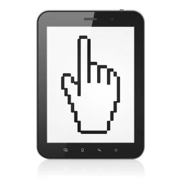 Web design concept: Mouse Cursor on tablet pc computer Illustrazione stock