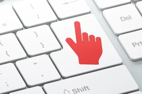 Web design concept: Mouse Cursor on computer keyboard background Stock Illustration