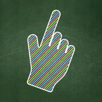 Web design concept: Mouse Cursor on chalkboard background Stock Illustration