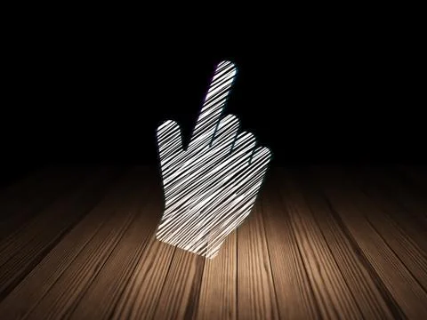 Web design concept: Mouse Cursor in grunge dark room Stockillustratie