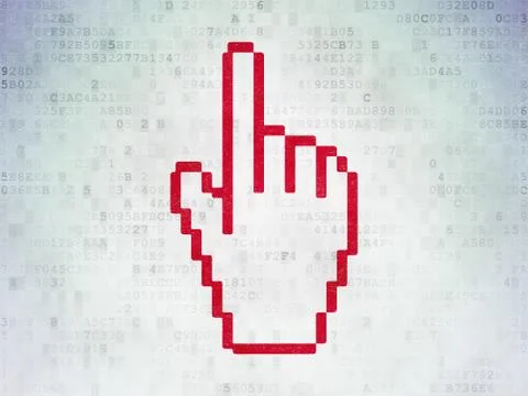 Web design concept: Mouse Cursor on Digital Paper background Stock Illustration