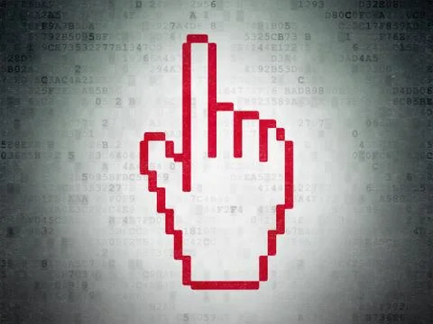 Web design concept: Mouse Cursor on Digital Data Paper background Stock Illustration