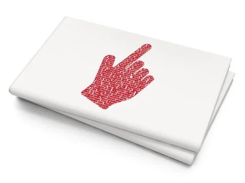 Web design concept: Mouse Cursor on Blank Newspaper background 库存插图