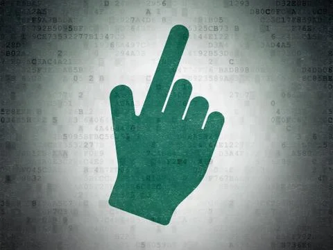 Web design concept: Mouse Cursor on Digital Data Paper background Stock Illustration