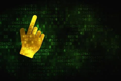 Web design concept: Mouse Cursor on digital background Stock Illustration