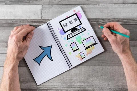 Web design concept on a notepad 写真素材