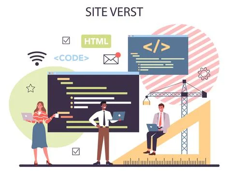 Web design concept. Presenting content on web pages. Stock Illustration