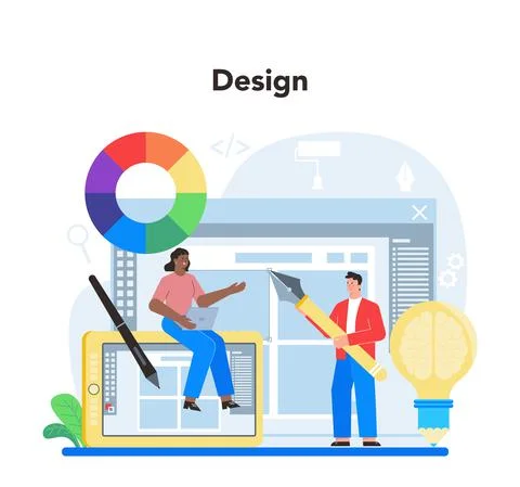 Web design concept. Presenting content on web pages. Website layout Illustrazione stock