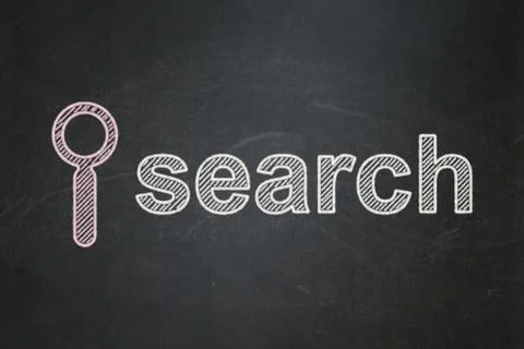 Web design concept: Search and Search on chalkboard background Stock Illustration