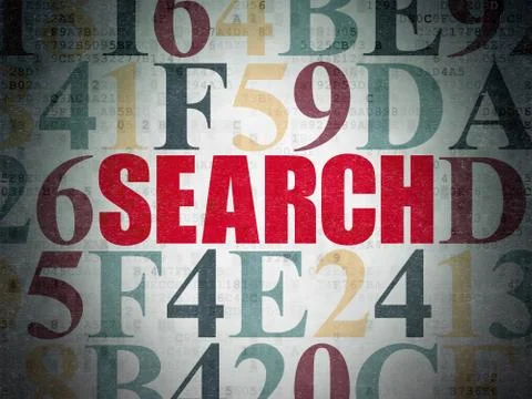 Web design concept: Search on Digital Data Paper background Illustrazione stock
