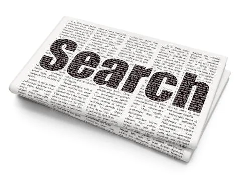 Web design concept: Search on Newspaper background Illustrazione stock