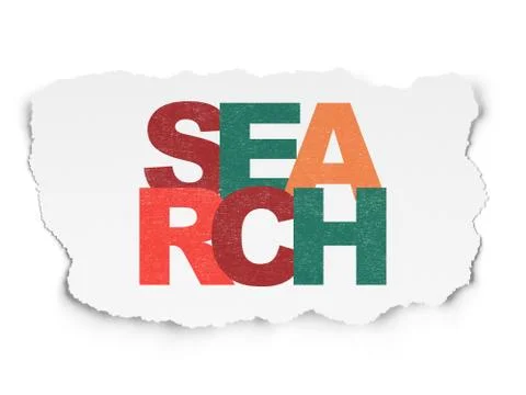 Web design concept: Search on Torn Paper background Stock Illustration
