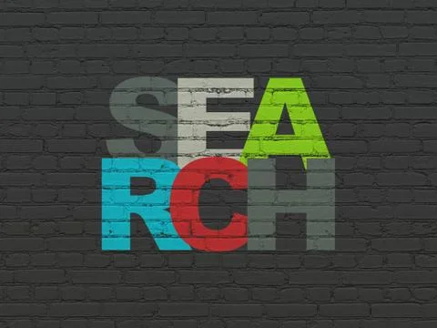 Web design concept: Search on wall background Illustrazione stock