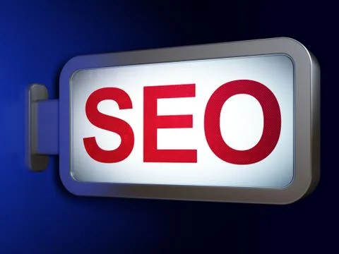 Web design concept: SEO on billboard background Stock-Illustration