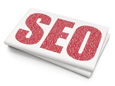 Web design concept: SEO on Blank Newspaper background Stock Illustration