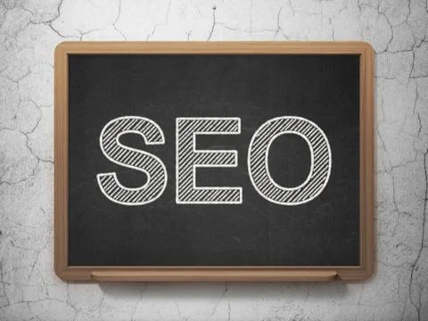 Web design concept: SEO on chalkboard background Stock Illustration