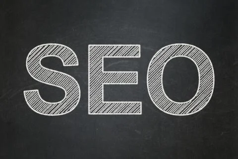 Web design concept: SEO on chalkboard background Stock Photos