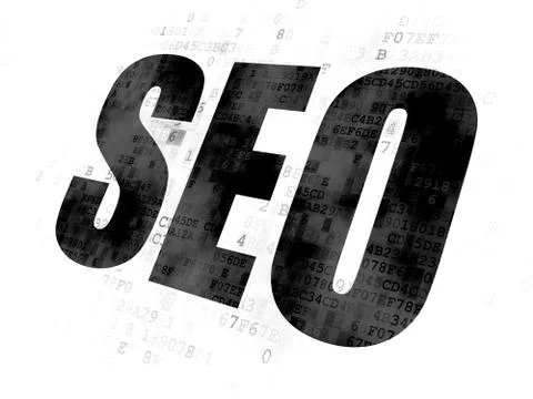 Web design concept: SEO on Digital background 库存插图