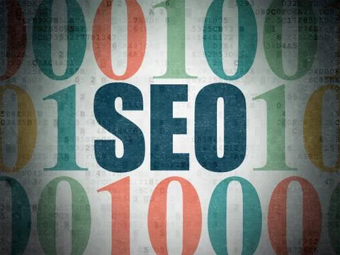 Web design concept: SEO on Digital Data Paper background Stockillustratie