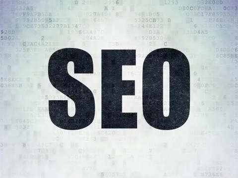 Web design concept: SEO on Digital Data Paper background 库存插图