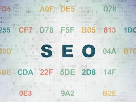 Web design concept: SEO on Digital Data Paper background Stock-Illustration