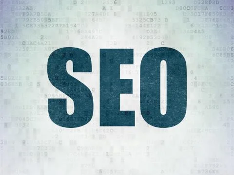 Web design concept: SEO on Digital Data Paper background Stock-Illustration