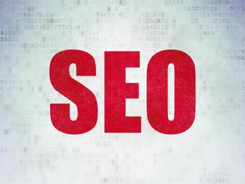 Web design concept: SEO on Digital Data Paper background Illustrazione stock