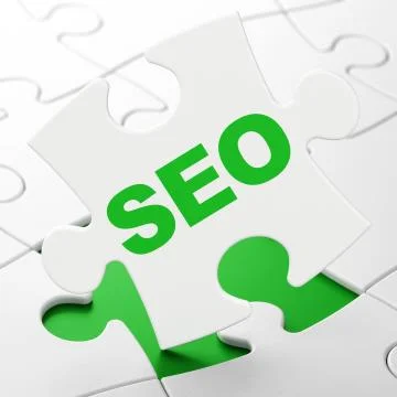 Web design concept: SEO on puzzle background Stockillustratie