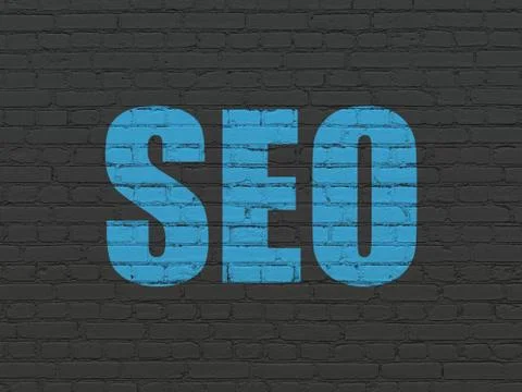 Web design concept: SEO on wall background Stock-Illustration