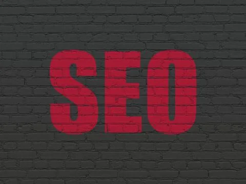 Web design concept: SEO on wall background Stock-Illustration