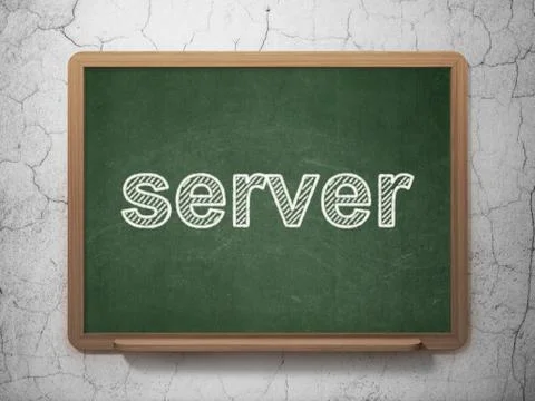 Web design concept: Server on chalkboard background 스톡 일러스트