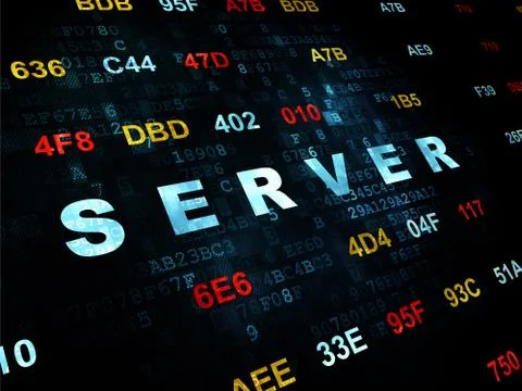 Web design concept: Server on Digital background Stock Illustration