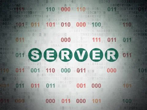 Web design concept: Server on Digital Data Paper background Illustrazione stock