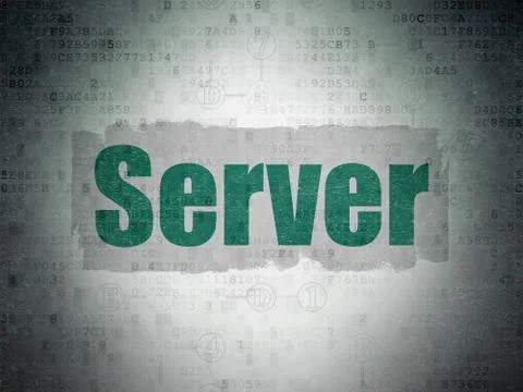 Web design concept: Server on Digital Data Paper background Stock Illustration