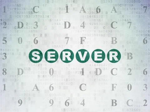 Web design concept: Server on Digital Data Paper background Illustrazione stock