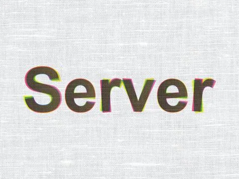 Web design concept: Server on fabric texture background Stock Illustration