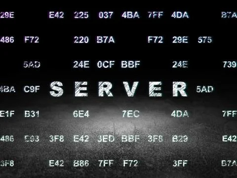 Web design concept: Server in grunge dark room Illustrazione stock