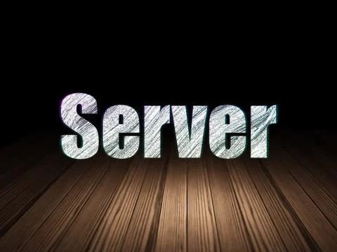 Web design concept: Server in grunge dark room Stock-Illustration