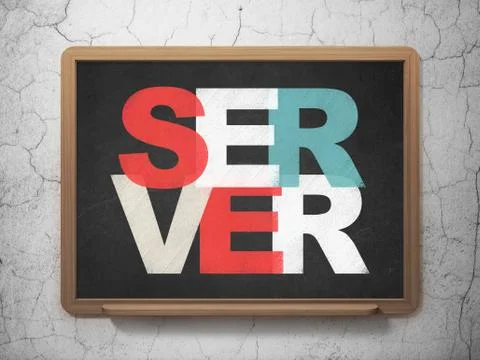 Web design concept: Server on School Board background 스톡 일러스트