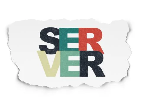 Web design concept: Server on Torn Paper background 库存插图