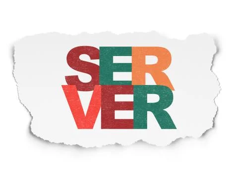 Web design concept: Server on Torn Paper background Illustrazione stock