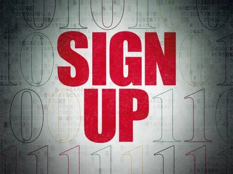 Web design concept: Sign Up on Digital Paper background Stock Illustration