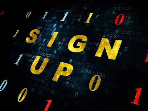 Web design concept: Sign Up on Digital background Illustrazione stock