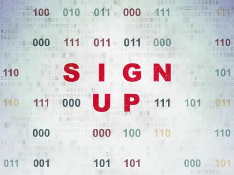Web design concept: Sign Up on Digital Data Paper background Stock-Illustration