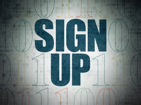 Web design concept: Sign Up on Digital Data Paper background 스톡 일러스트