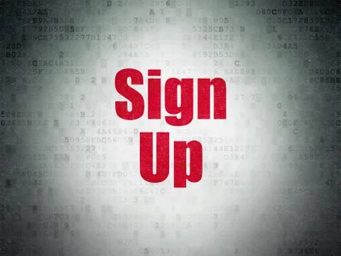 Web design concept: Sign Up on Digital Data Paper background Stock Illustration